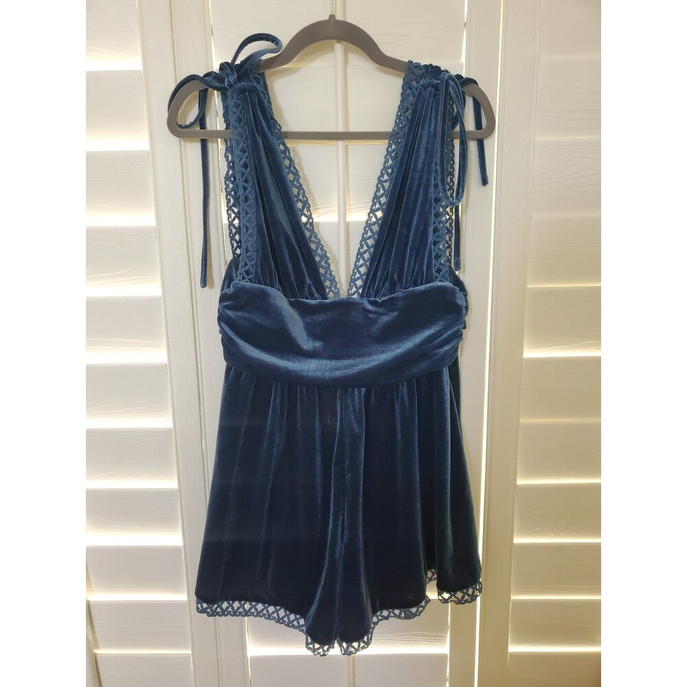 Cider teal blue romper